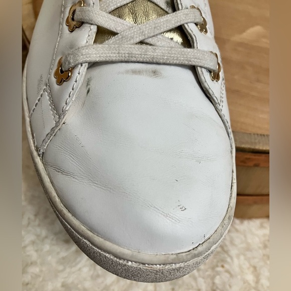 Michael Kors White and Gold Sneakers Leather Size 8.5 - Picture 7 of 11